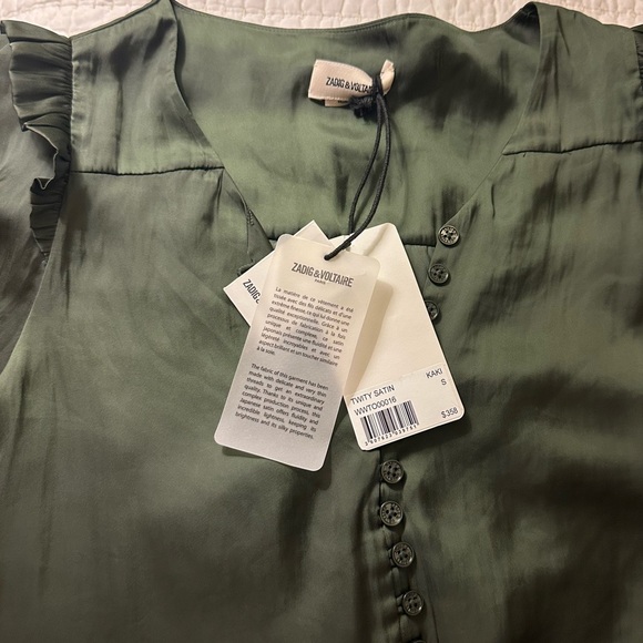 Zadig & Voltaire Twisty Satin - Kaki SZ Small - Picture 3 of 7